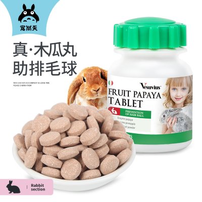 宠尚天菠萝木瓜丸兔子化毛木瓜丸化毛膏片排毛球仓鼠龙猫用品